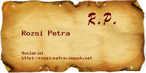 Rozsi Petra névjegykártya